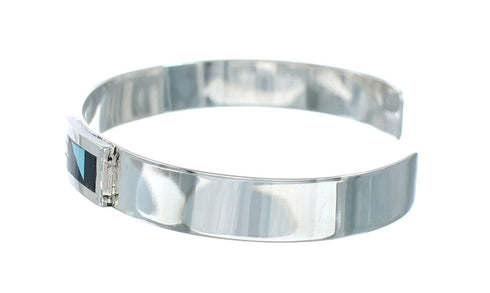 Zuni Sterling Silver Multicolor Inlay Cuff Bracelet NN20156